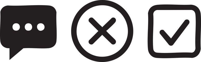 Fototapeta premium Chat Remove Checkbox Checked Mobile App Selection Icon