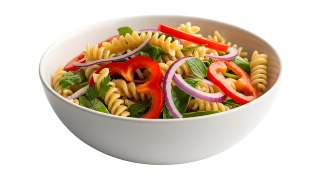Delicious ramadan food pasta salad bowl on isolated transparent background