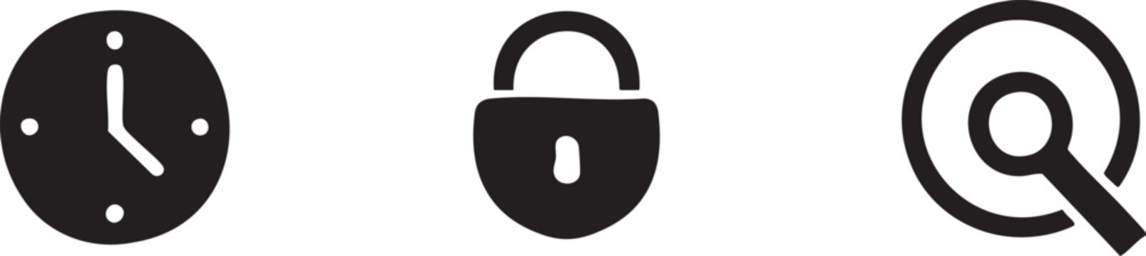 Clock Lock Search Time Security Find Management Icon