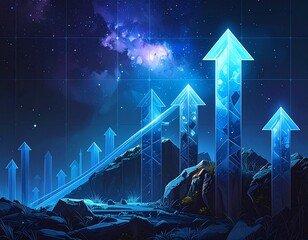 business graph with arrow