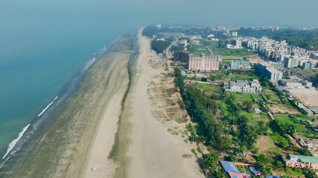 Aerial Cityscape of Cox's bazar, Near the Beach