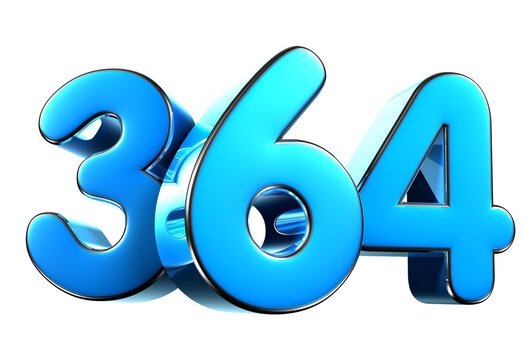 Blue number 364 3d illustration. Advertising signs. Product design. Product sales