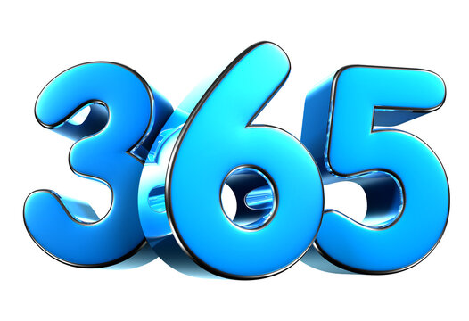 Blue number 365 3d illustration. Advertising signs. Product design. Product sales