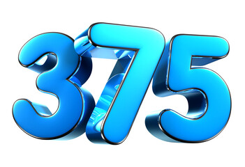 Blue number 375 3d illustration. Advertising signs. Product design. Product sales