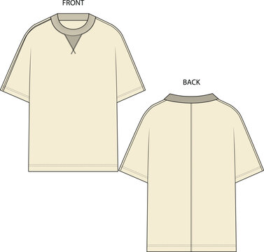 Men's oversize fit with cut & sew at center back