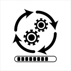 Process icon symbol in black for your web site design, app, UI. Simple operations icon. Vector illustration on white background