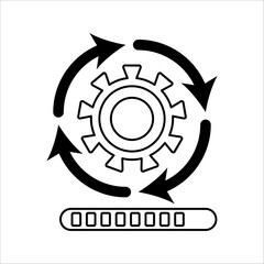 Process icon symbol in black for your web site design, app, UI. Simple operations icon. Vector illustration on white background