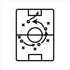 Sports tactics and strategy illustration, foot ball, success trick