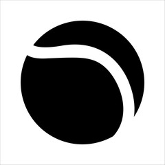 Tennis ball icon Black and white logo