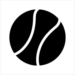 tennis ball icon or logo isolated sign symbol vector illustration - high quality black style vector icons