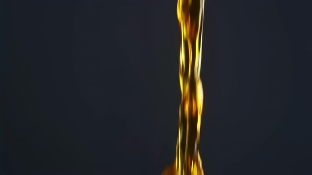 golden liquid cascading against a dark background showcasing viscosity and texture perfect for highlighting flow or smoothness or saturation