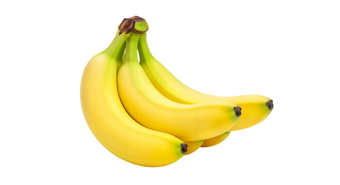 Fresh bananas on white background