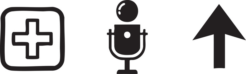 Obraz premium Plus Square Podcast Mic Pointer Music Media Icon