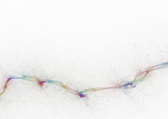 Abstract Flowing Multicolored Wispy Lines on White Background
