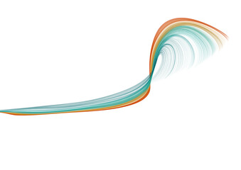 Abstract Teal to Orange Wave Visualization on White Background