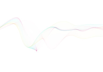 Abstract Flowing Pastel Wave Lines on White Background