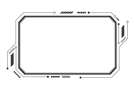 Black control panel abstract modern technology futuristic interface hud ui on white background.