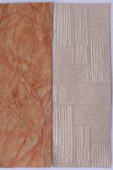 textured paper in burnt orange and metallic beige