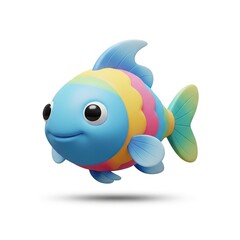 Colorful Cartoon Fish Toy with Big Eyes in Bright Colors for Children's Play and Education