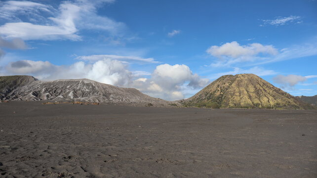 batok mountain landscape with blue sky