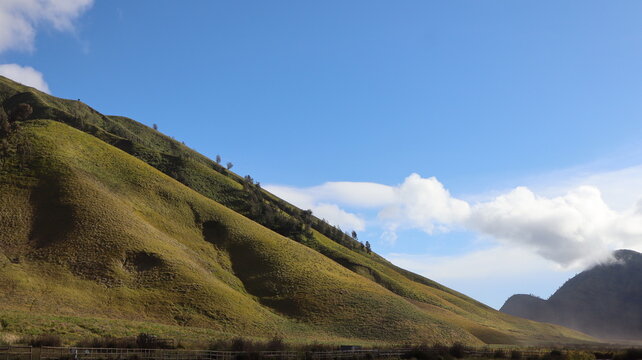 Teletubbies Hill  - Mountain landscape with blue sky