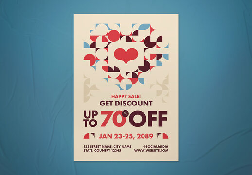 Pastel Geometric Happy Sale Flyer