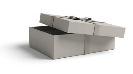 Open gift box with bow