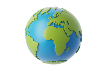 Fototapeta premium Vibrant 3D globe showcasing Earth's continents on blue ocean