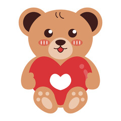 Happy Valentine Bear Illustration