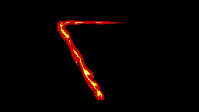 Abstract Fiery Triangle Animation on Black Background.