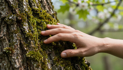 Tactile Connection Forest Bathing and Nature Therapy Focus