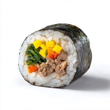 Kimbap roll with beef and vegetables