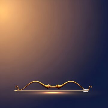 Minimal Dussehra Victory Symbol With Bow and Arrow on Calm Festive Background