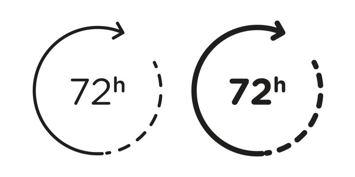 72 hours icon and symbol. Vector illustration.eps