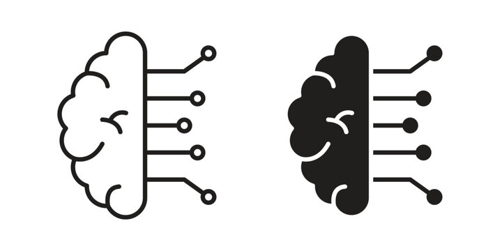 ai brain network icon and symbol. Vector illustration.eps