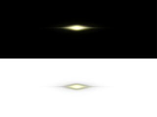 Abstract glowing light streaks on split black opaque background, cinematic lens flare effect, minimal futuristic illumination.