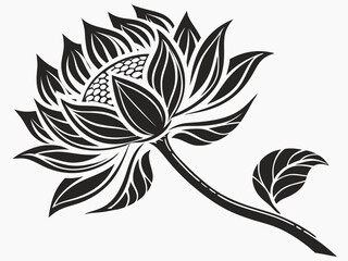 Obraz premium sunflower flower logo Black