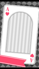 トランプのハートのエースとゴシックなフレームの背景素材、縦型