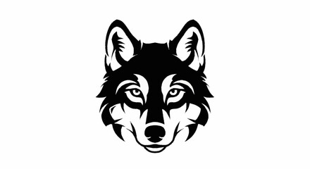 Obraz premium Stylized Black Wolf Head Silhouette Vector Art.