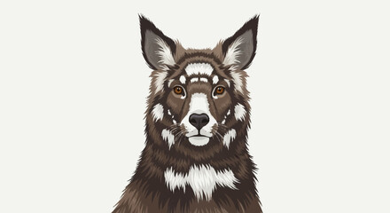 Fototapeta premium Stylized portrait of a wolf with tribal markings.