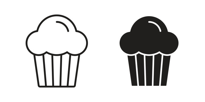 Cupcake muffin icon and symbol. Vector illustration.eps