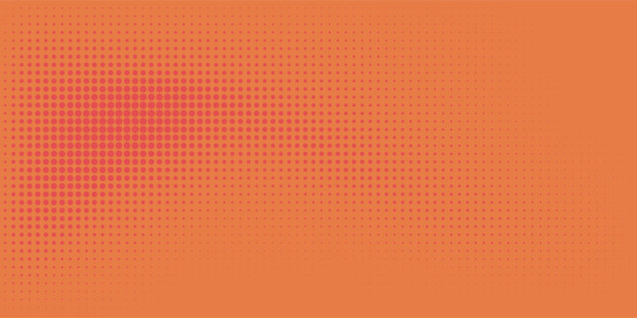 Dots halftone orange color pattern gradient texture with technology digital background. Dots pop art comics with summer background eps 10