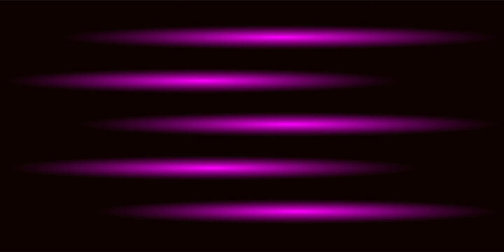 Laser neon light stick, glowing fire beam, yellow and red fluorescent LED effect. Golden shine electric luminous lines, isolated design elements on dark transparent background.