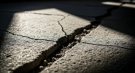 Obraz premium Cracked concrete surface with side light