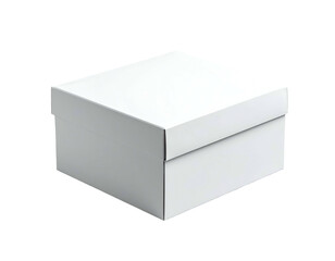Naklejka premium A clean, closed, white rectangular box on a black background