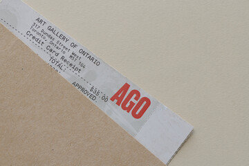 Obraz premium Art Gallery of Ontario (Toronto) AGO ticket receipt 
