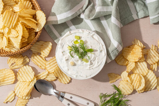 Simple cream cheese chip dip appetizer. Food for parties 