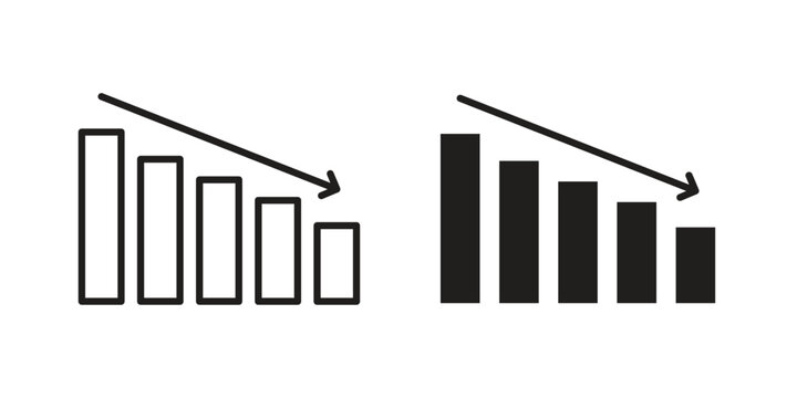 Negative trend icon and symbol. Vector illustration.eps