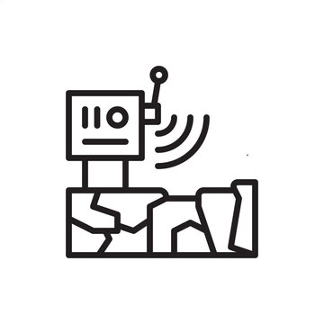Geotechnical sensor icon symbolizing ground monitoring and civil engineering, representing piezometers, inclinometers, soil stability instruments, remote telemetry units, and structural safety sensors
