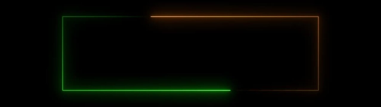 Vibrant neon green digital frame or border glowing on a sleek black background, ideal for modern tech, futuristic, or minimalist design projects.